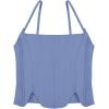 imageREORIA Womens Sexy Square Neck Trendy Sleeveless Adjustable Spaghetti Strap Corset Tank Crop TopsBlue Nova