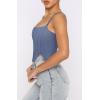 imageREORIA Womens Sexy Square Neck Trendy Sleeveless Adjustable Spaghetti Strap Corset Tank Crop TopsBlue Nova