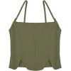 imageREORIA Womens Sexy Square Neck Trendy Sleeveless Adjustable Spaghetti Strap Corset Tank Crop TopsDark Green
