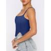 imageREORIA Womens Sexy Square Neck Trendy Sleeveless Adjustable Spaghetti Strap Corset Tank Crop TopsDeep Blue