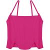 imageREORIA Womens Sexy Square Neck Trendy Sleeveless Adjustable Spaghetti Strap Corset Tank Crop TopsNeon Rose Red