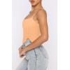imageREORIA Womens Sexy Square Neck Trendy Sleeveless Adjustable Spaghetti Strap Corset Tank Crop TopsPeach Fuzz