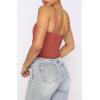 imageREORIA Womens Sexy Square Neck Trendy Sleeveless Adjustable Spaghetti Strap Corset Tank Crop TopsRusty Red