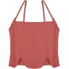 imageREORIA Womens Sexy Square Neck Trendy Sleeveless Adjustable Spaghetti Strap Corset Tank Crop TopsRusty Red