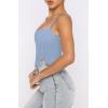 imageREORIA Womens Sexy Square Neck Trendy Sleeveless Adjustable Spaghetti Strap Corset Tank Crop TopsSky Blue