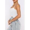 imageREORIA Womens Sexy Square Neck Trendy Sleeveless Adjustable Spaghetti Strap Corset Tank Crop TopsWhite