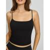 imageREORIA Womens Square Neck Tank Tops Summer Sleeveless Y2K Sexy Going Out Crop Shirt Cami Top Trendy 2025Black