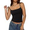 imageREORIA Womens Square Neck Tank Tops Summer Sleeveless Y2K Sexy Going Out Crop Shirt Cami Top Trendy 2025Black