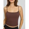 imageREORIA Womens Square Neck Tank Tops Summer Sleeveless Y2K Sexy Going Out Crop Shirt Cami Top Trendy 2025Coffee