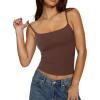 imageREORIA Womens Square Neck Tank Tops Summer Sleeveless Y2K Sexy Going Out Crop Shirt Cami Top Trendy 2025Coffee