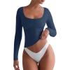 imageREORIA Womens Basic Square Neck Long Sleeve Shirts Double Lined Tops Tight Shirts Fall Outfits 2025Starry Blue