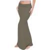 imageREORIA Womens Sexy Fold Over High Waisted Lounge Long Skirts Elegant Going Out Bodycon Maxi SkirtsArmy Green