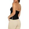 imageREORIA Butsmooth Double Lined Tube Top Womens Strapless Backless Sleeveless Bandeau TopsBlack