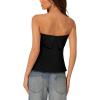 imageREORIA Butsmooth Double Lined Tube Top Womens Strapless Backless Sleeveless Bandeau TopsBlack