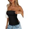 imageREORIA Butsmooth Double Lined Tube Top Womens Strapless Backless Sleeveless Bandeau TopsBlack