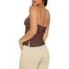 imageREORIA Butsmooth Double Lined Tube Top Womens Strapless Backless Sleeveless Bandeau TopsCoffee