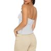 imageREORIA Butsmooth Double Lined Tube Top Womens Strapless Backless Sleeveless Bandeau TopsWhite