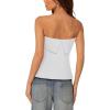 imageREORIA Butsmooth Double Lined Tube Top Womens Strapless Backless Sleeveless Bandeau TopsWhite