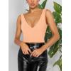 imageREORIA Butsmooth Womens Trendy Sexy Plunge Deep V Neck Sleeveless V Backless Slim Fit Going Out Crop Tank TopsPeach Fuzz