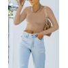 imageREORIA Womens Basic Casual Long Sleeve Crew Neck Double Lined Tight T Shirts Crop Tops Basic Tee TopsKhaki