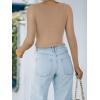 imageREORIA Womens Basic Casual Long Sleeve Crew Neck Double Lined Tight T Shirts Crop Tops Basic Tee TopsKhaki