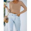 imageREORIA Womens Basic Casual Long Sleeve Crew Neck Double Lined Tight T Shirts Crop Tops Basic Tee TopsKhaki