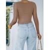 imageREORIA Womens Basic Casual Long Sleeve Crew Neck Double Lined Tight T Shirts Crop Tops Basic Tee TopsLatte