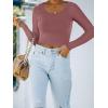 imageREORIA Womens Basic Casual Long Sleeve Crew Neck Double Lined Tight T Shirts Crop Tops Basic Tee TopsMasala