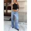 imageREORIA Womens Camisole Tank Tops Criss Cross Halter Top Double Lined Backless Crop Tops Y2K Vacation OutfitsBlack