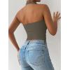 imageREORIA Womens Sexy Halter Neck Backless Tank Tops 2025 Summer Going Out Top Y2K Trendy Sleeveless Crop ShirtsGrayish Green