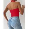 imageREORIA Womens Sexy Halter Neck Backless Tank Tops 2025 Summer Going Out Top Y2K Trendy Sleeveless Crop ShirtsRed