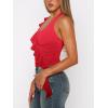 imageREORIA Womens Sexy Halter Neck Backless Tank Tops 2025 Summer Going Out Top Y2K Trendy Sleeveless Crop ShirtsRed