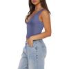imageREORIA Womens Sexy Plunge Deep V Neck Sleeveless V Backless Tank Top Workout Yoga Crop TopsBlue Nova