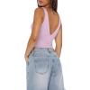 imageREORIA Womens Sexy Plunge Deep V Neck Sleeveless V Backless Tank Top Workout Yoga Crop TopsLight Pink