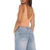 imageREORIA Womens Sexy Plunge Deep V Neck Sleeveless V Backless Tank Top Workout Yoga Crop TopsOrange Pink