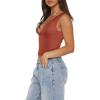 imageREORIA Womens Sexy Plunge Deep V Neck Sleeveless V Backless Tank Top Workout Yoga Crop TopsRusty Red