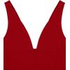 imageREORIA Womens Sexy Plunge Deep V Neck Sleeveless V Backless Tank Top Workout Yoga Crop TopsTomato Red