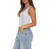 imageREORIA Womens Sexy Plunge Deep V Neck Sleeveless V Backless Tank Top Workout Yoga Crop TopsWhite