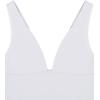 imageREORIA Womens Sexy Plunge Deep V Neck Sleeveless V Backless Tank Top Workout Yoga Crop TopsWhite