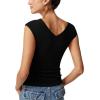 imageREORIA Womens Sleeveless V Neck Tank Tops Basic Tops Cap Sleeve T Shirt Tee Spring Summer Tops Casual Slim Fit Ribbed TopBlack