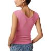imageREORIA Womens Sleeveless V Neck Tank Tops Basic Tops Cap Sleeve T Shirt Tee Spring Summer Tops Casual Slim Fit Ribbed TopRose Red