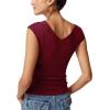 imageREORIA Womens Sleeveless V Neck Tank Tops Basic Tops Cap Sleeve T Shirt Tee Spring Summer Tops Casual Slim Fit Ribbed TopWine Red