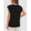 imageREORIA Womens Summer Cap Sleeve Cotton Tank Tops 2025 Fashion Outfits Loose Fit Dressy Basic Tees ShirtsBlack