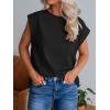 imageREORIA Womens Summer Cap Sleeve Cotton Tank Tops 2025 Fashion Outfits Loose Fit Dressy Basic Tees ShirtsBlack