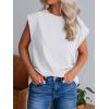 imageREORIA Womens Summer Cap Sleeve Cotton Tank Tops 2025 Fashion Outfits Loose Fit Dressy Basic Tees ShirtsWhite