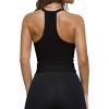 imageREORIA Womens Workout Tank Tops V Neck Racerback Going Out Crop 2025 Trendy Top Summer Sleeveless Ribbed CamisoleBlack