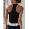 imageREORIA Womens Workout Tank Tops V Neck Racerback Going Out Crop 2025 Trendy Top Summer Sleeveless Ribbed CamisoleBlack