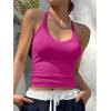 imageREORIA Womens Workout Tank Tops V Neck Racerback Going Out Crop 2025 Trendy Top Summer Sleeveless Ribbed CamisoleBright Rose Pink
