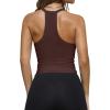 imageREORIA Womens Workout Tank Tops V Neck Racerback Going Out Crop 2025 Trendy Top Summer Sleeveless Ribbed CamisoleCoffee