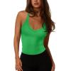 imageREORIA Womens Workout Tank Tops V Neck Racerback Going Out Crop 2025 Trendy Top Summer Sleeveless Ribbed CamisoleGreen